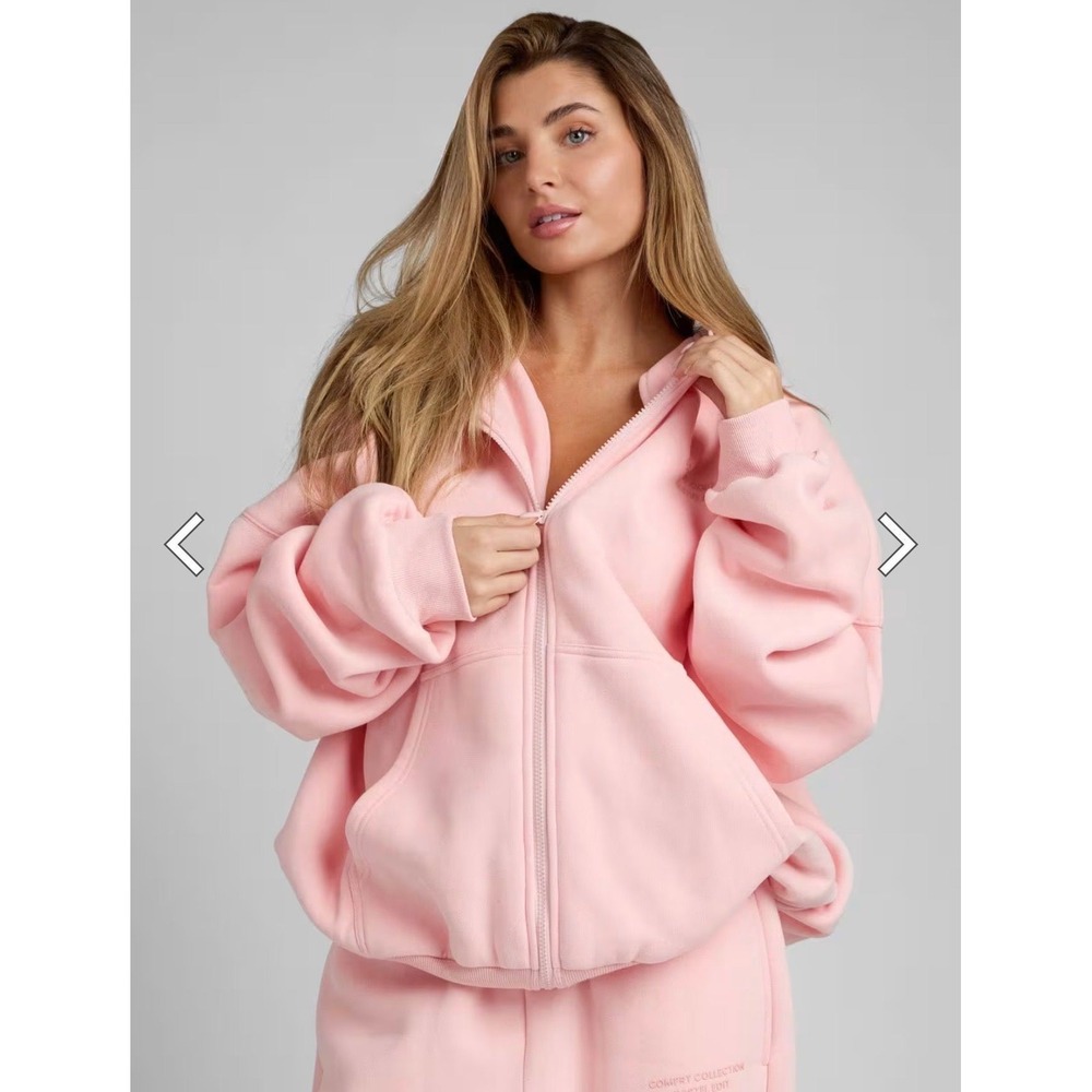 NEW COMFRT Pastel Edit Bubblegum Pink Hooded Jacket Size Large